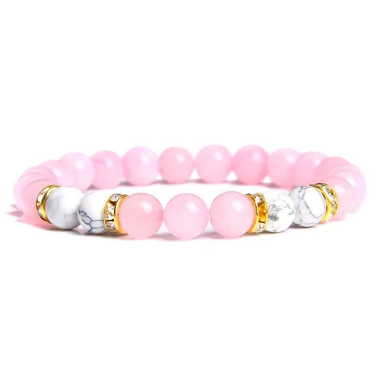 Wholesale Beautiful Fashion Handmade Natural 8MM Pink Rose Quartz Gemstone Stone Beads Bracelet for Women Jewelry