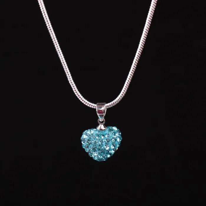 Wholesale Berry Small Heart WIth Crystal Diamond Drop Lady Pendant Necklace Party Gift For Girl