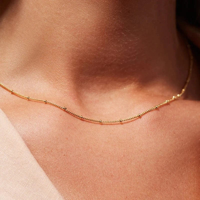 Wholesale best selling women  jewelry female stainless steel ball link chain necklaces collares de mujer