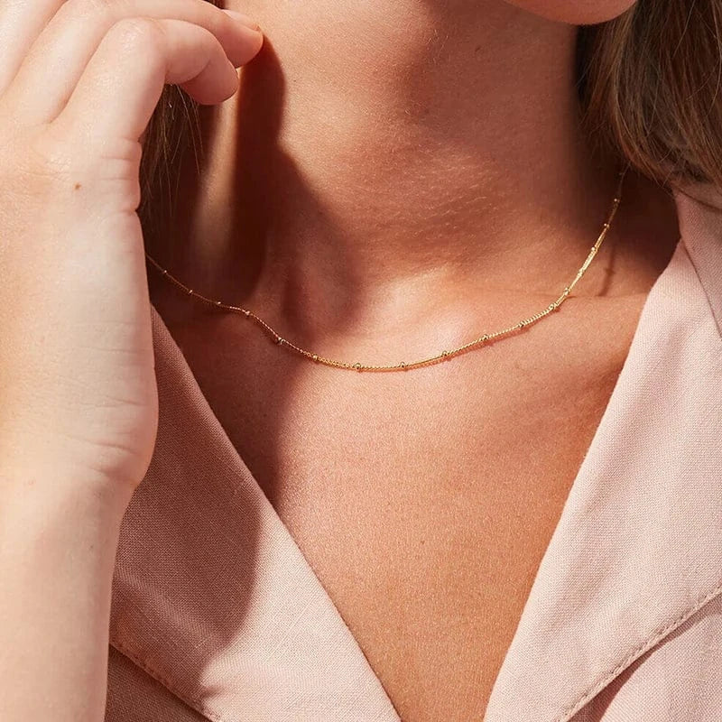 Wholesale best selling women  jewelry female stainless steel ball link chain necklaces collares de mujer