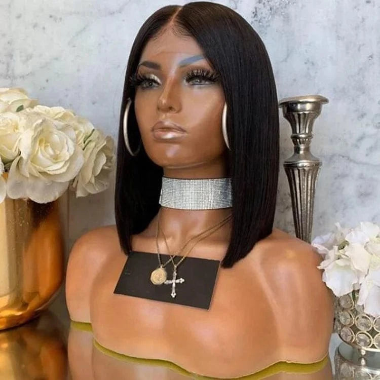 Wholesale Bob Wig Vendor Bleached Knots 100% Malaysian Hair Wig 150% 180% Density Bob Style Front Lace Wigs for African American