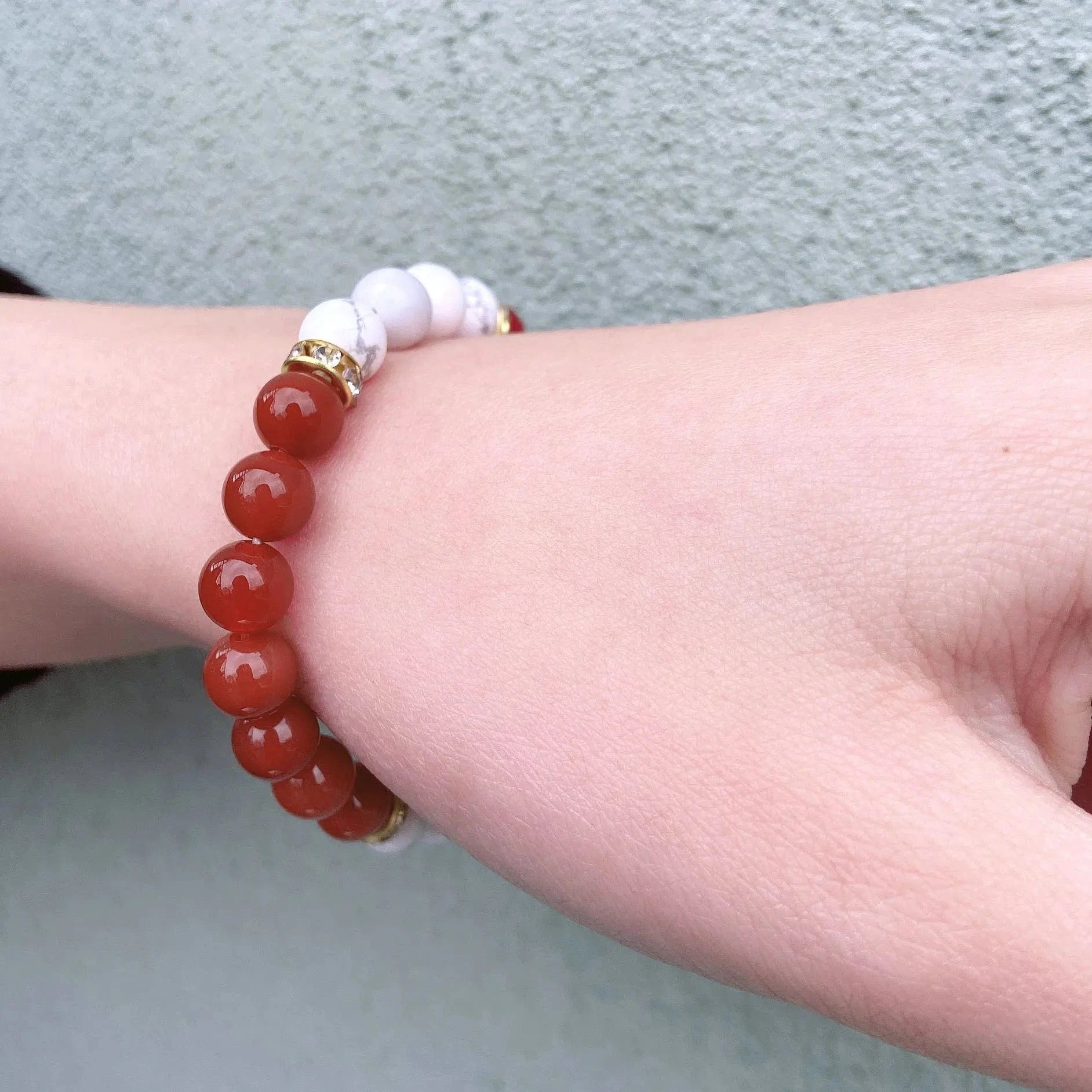 Wholesale Bohemia Fashion Jewelry Handmade 8MM Natural Howlite African Turquoise Stone Beads Bracelet