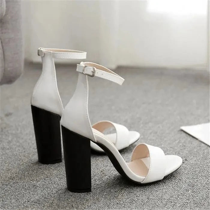 Wholesale cheap ladies office shoes new design ladies ankle straps high heel sandals for women