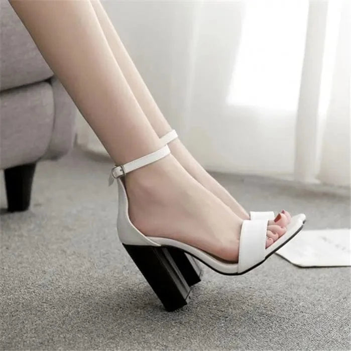 Wholesale cheap ladies office shoes new design ladies ankle straps high heel sandals for women
