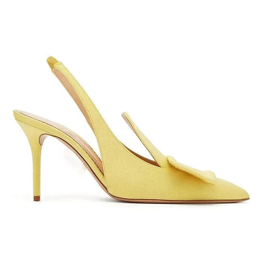 wholesale custom made elegant satin silk fabric pointed toe stiletto heel ladies pumps