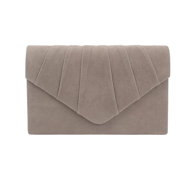 Wholesale custom stock fashion party women suede evening clutch bag