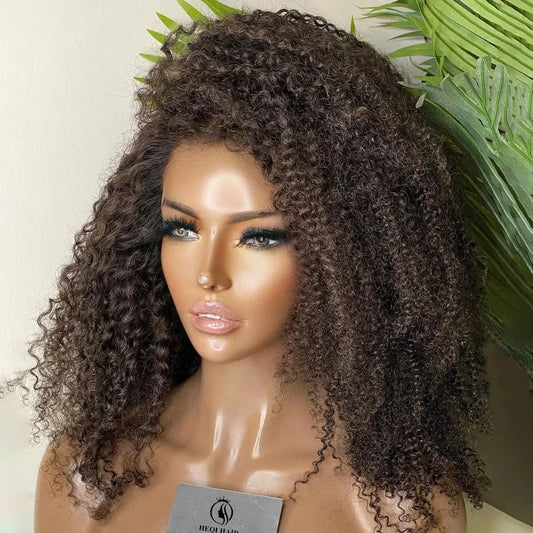 Wholesale Cuticle Aligned Virgin Hair Lace Frontal Wig Kinky Curly Human Hair Lace Front Wigs For Women