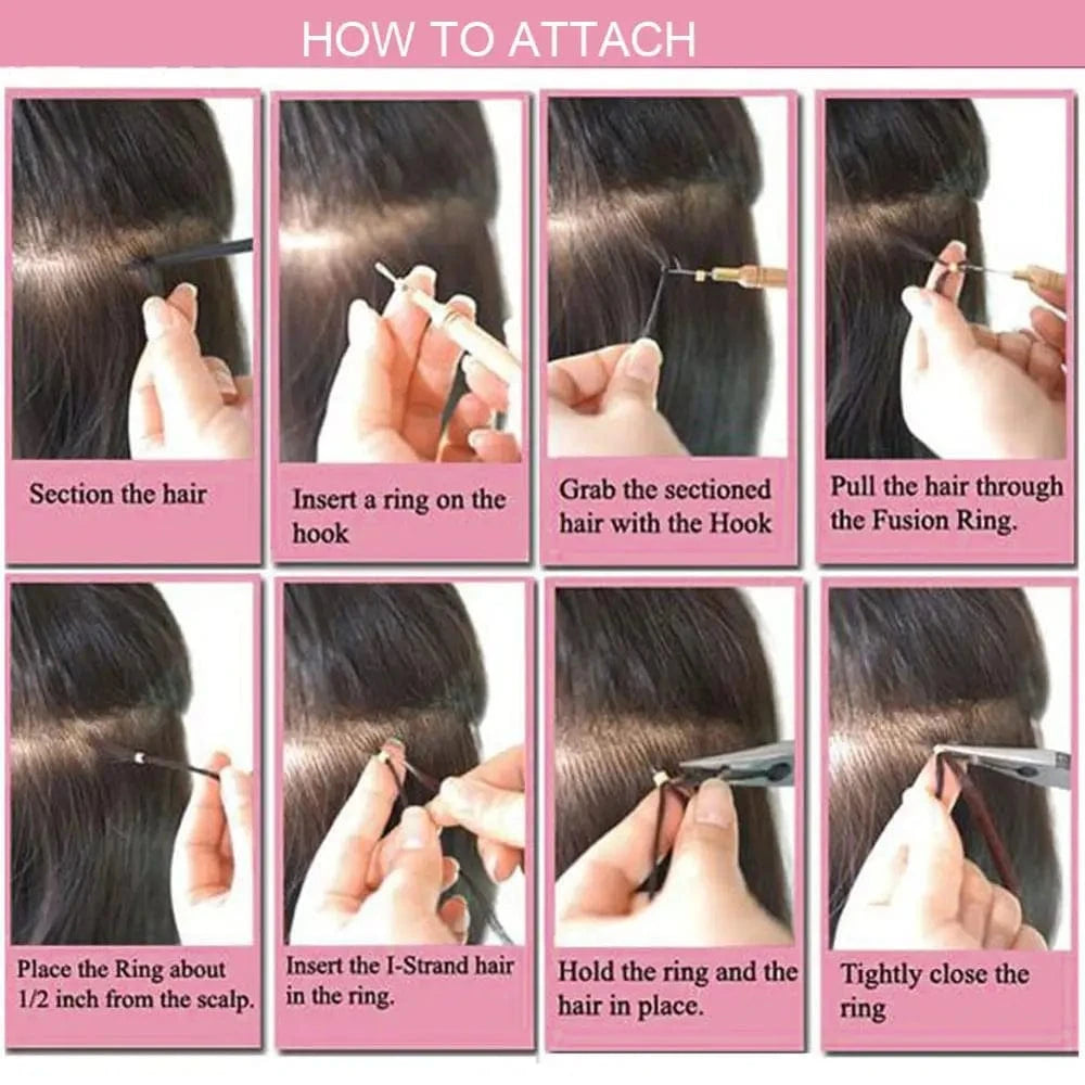 Wholesale Double Draw Easy Loop/Micro Ring Beads Indian Remy Human Hair Extensions Straight 33 Auburn 14-26" 100s 0.4g/0.5g/0.7g