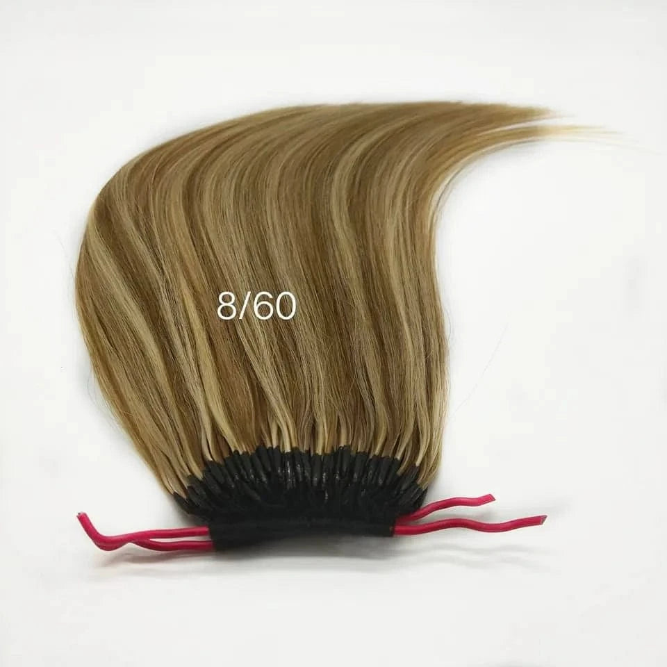 Wholesale Factory 100% Natural Hair Two Cotton Thread Twins Double Line I-tip Glue Knot Hair Extensions hot sell in korea