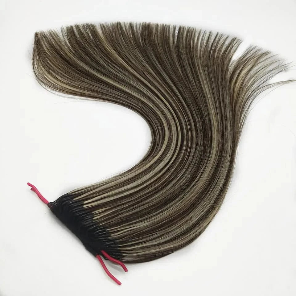 Wholesale Factory 100% Natural Hair Two Cotton Thread Twins Double Line I-tip Glue Knot Hair Extensions hot sell in korea