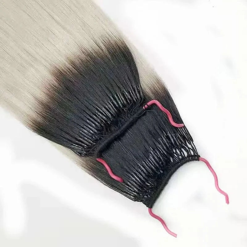 Wholesale Factory 100% Natural Hair Two Cotton Thread Twins Double Line I-tip Glue Knot Hair Extensions hot sell in korea
