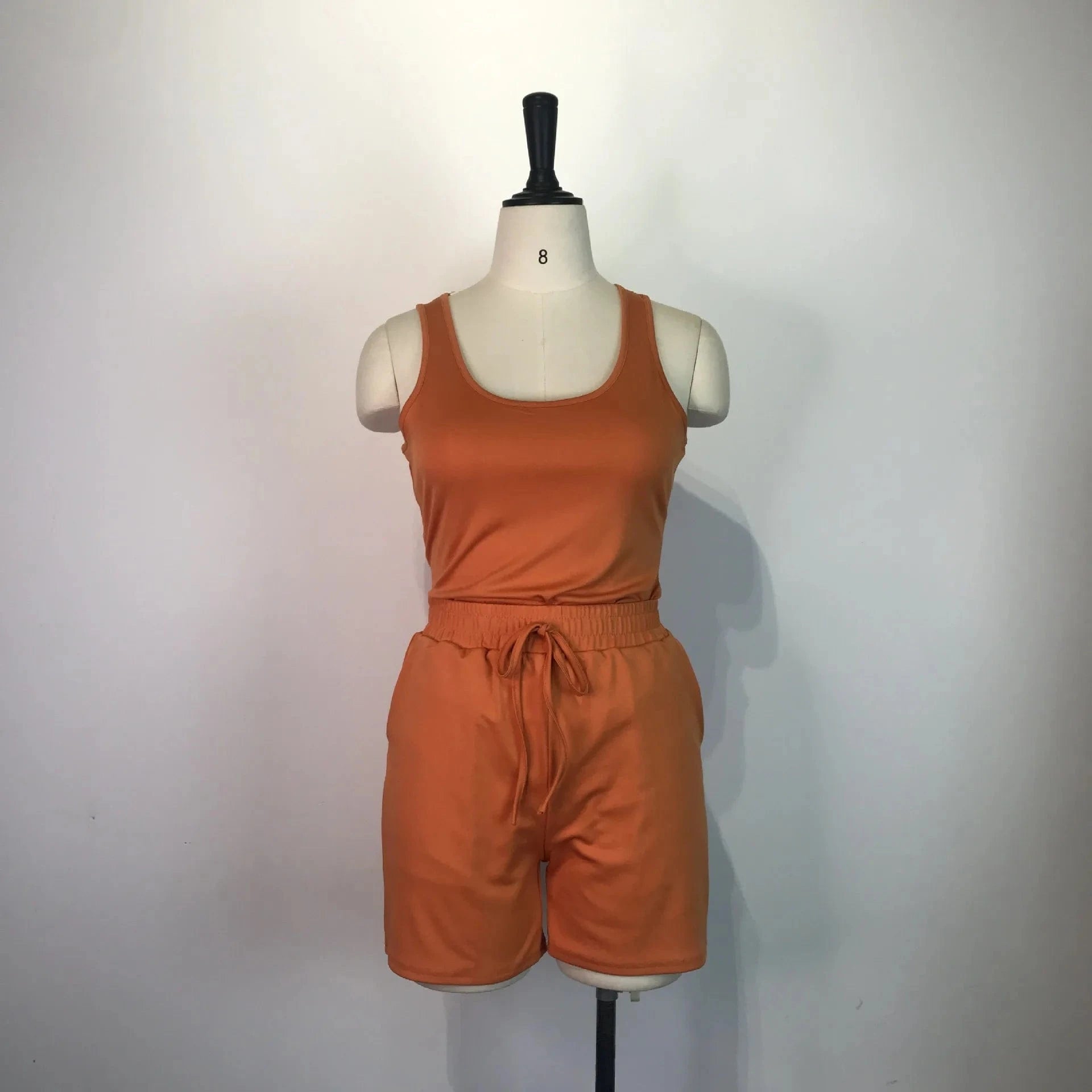 Wholesale Fitted Cotton Jogger Sets Tank Top and Shorts Womens 2 Piece Summer Set Jogger Biker 2 pc Girls Tracksuit Short Set