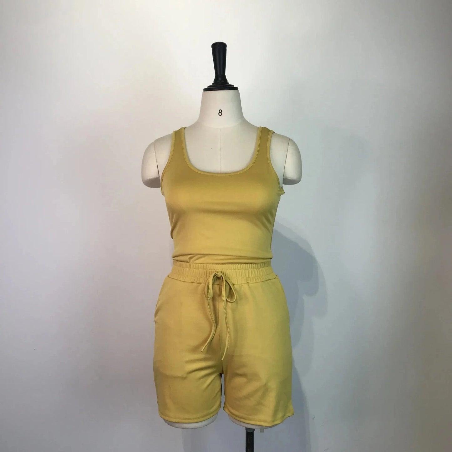 Wholesale Fitted Cotton Jogger Sets Tank Top and Shorts Womens 2 Piece Summer Set Jogger Biker 2 pc Girls Tracksuit Short Set