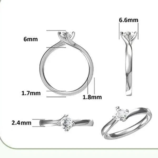 Wholesale Gemstone Rings Round Moissanite Petite Engagement Ring 925 Sterling Silver 0.5ct Moissanite Diamond Jewelry