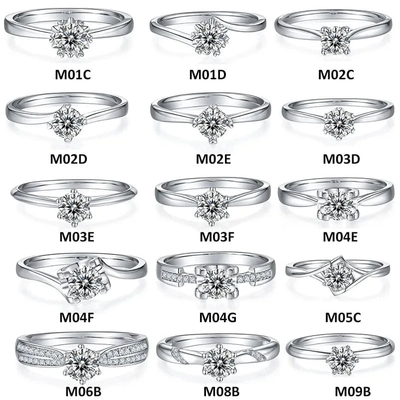 Wholesale Gemstone Rings Round Moissanite Petite Engagement Ring 925 Sterling Silver 0.5ct Moissanite Diamond Jewelry