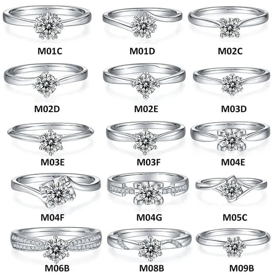 Wholesale Gemstone Rings Round Moissanite Petite Engagement Ring 925 Sterling Silver 0.5ct Moissanite Diamond Jewelry