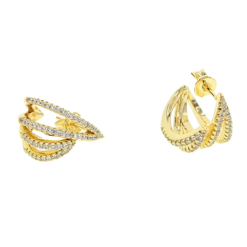 Wholesale Gold silver plated fashion women jewelry flower bud design around ear 2023 latest new design CZ earring