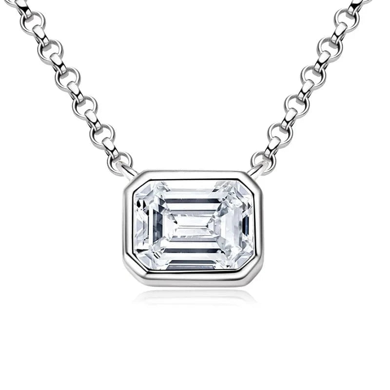 wholesale grade D 1ct moissanite diamond pendant necklaces 925 sterling silver with GRA certified moissanite jewelry for women