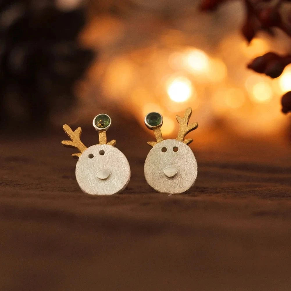 Wholesale Handmade 925 Sterling Silver Creative Christmas Joys Cute Reindeer Christmas Jewelry For Ladies