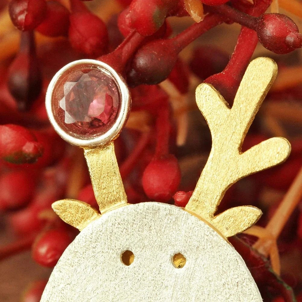 Wholesale Handmade 925 Sterling Silver Creative Christmas Joys Cute Reindeer Christmas Jewelry For Ladies