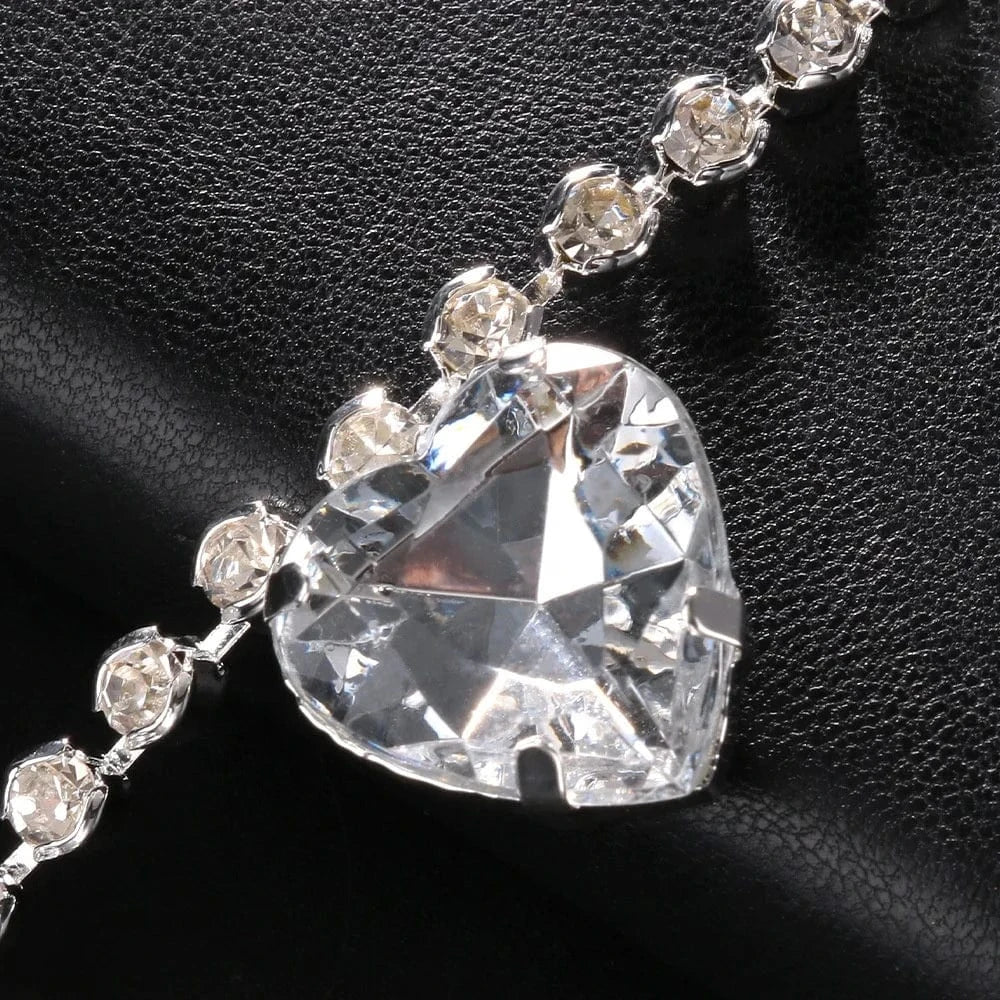 Wholesale Heart Rhinestone Necklace Choker Fashionable Women Elegant Latest Model Fashion Necklace Jewelry