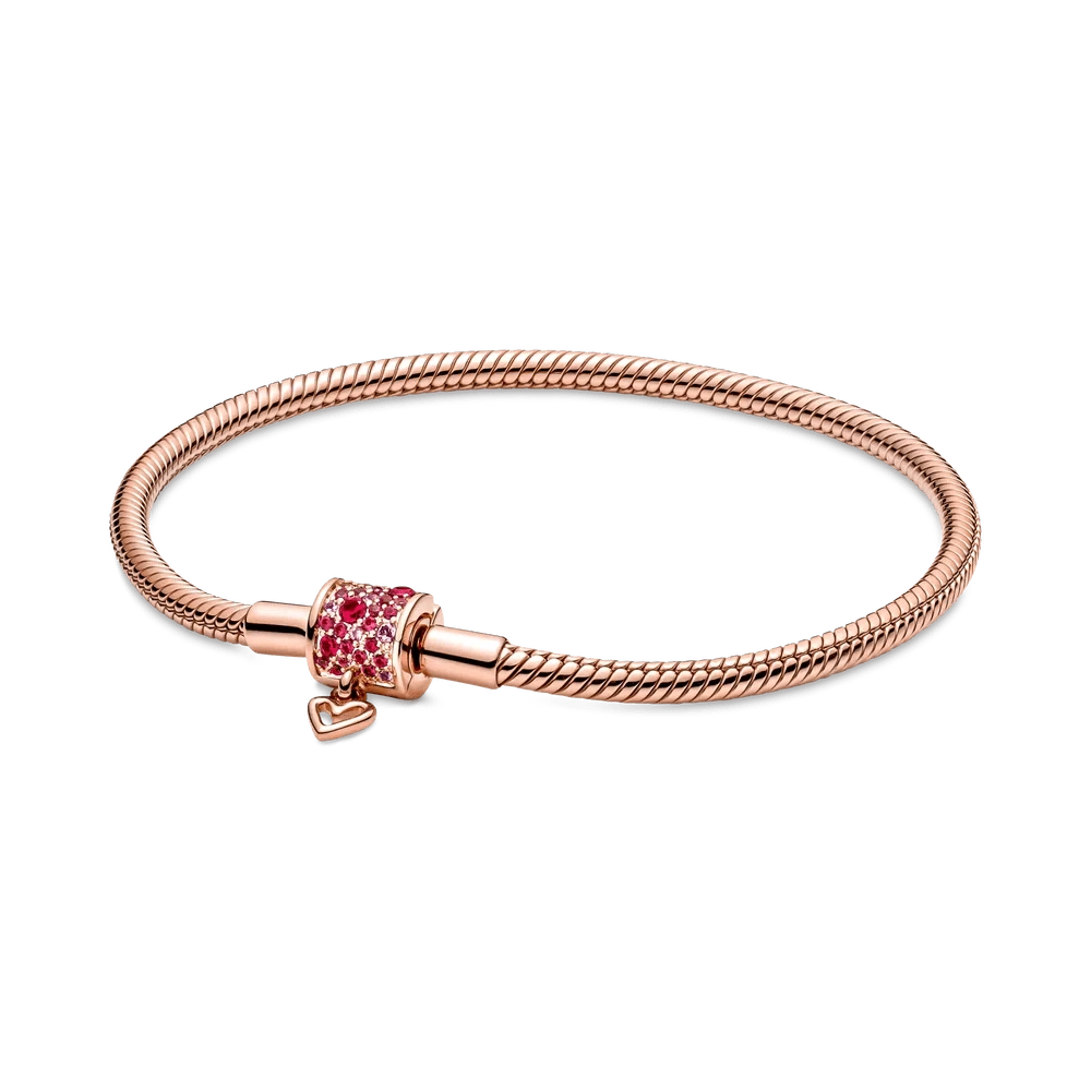 Wholesale high quality 925 sterling silver jewelry heart-shaped chain buckle snake bone chain bracelet for pandoring bracelet