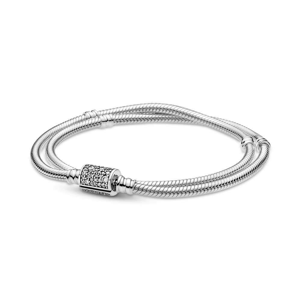Wholesale high quality 925 sterling silver jewelry heart-shaped chain buckle snake bone chain bracelet for pandoring bracelet