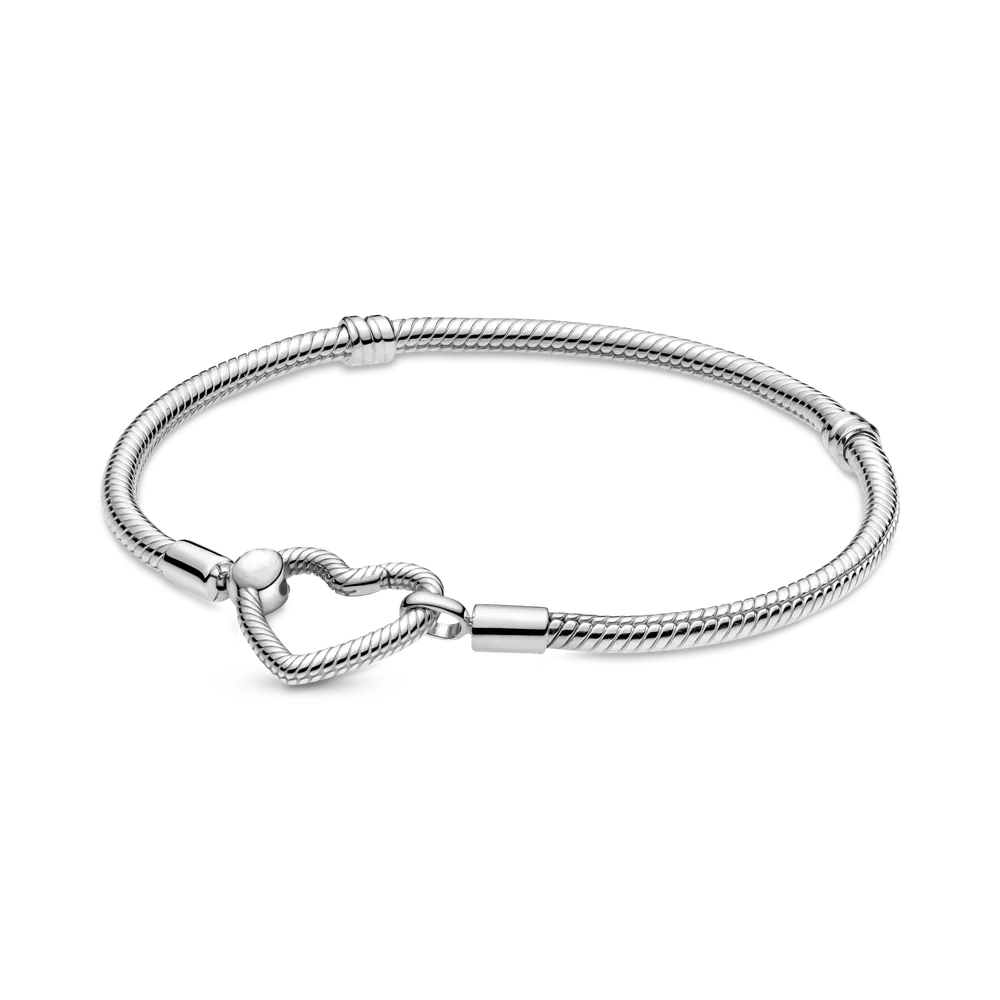 Wholesale high quality 925 sterling silver jewelry heart-shaped chain buckle snake bone chain bracelet for pandoring bracelet