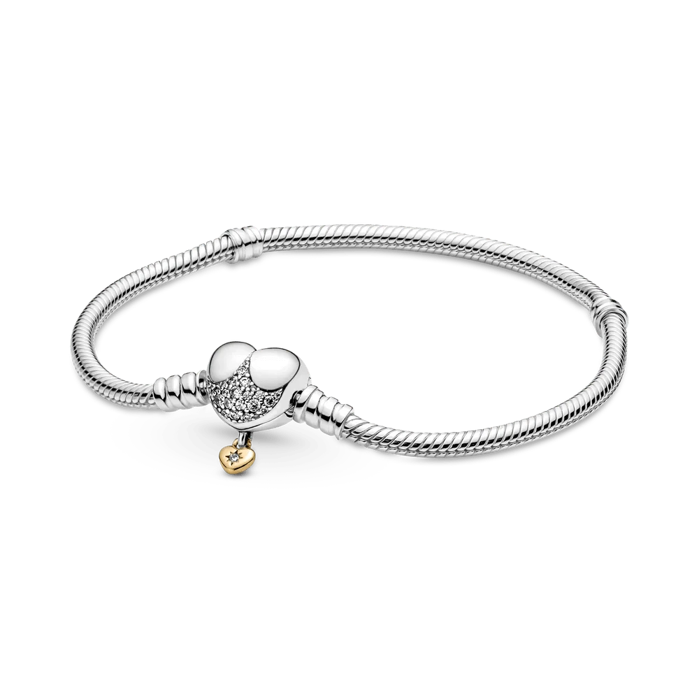 Wholesale high quality 925 sterling silver jewelry heart-shaped chain buckle snake bone chain bracelet for pandoring bracelet