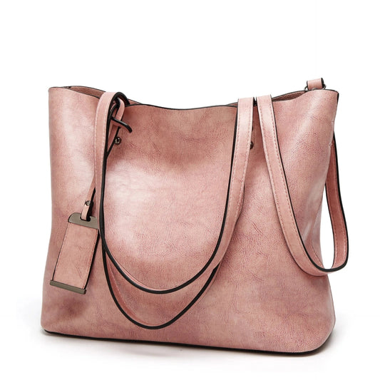 Wholesale High Quality Fashion Pink PU leather Totebag Large Capacity Handle Shoulder Bag For Women