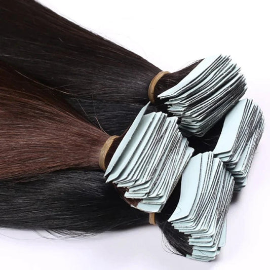 Wholesale Invisible Tape In Human Hair Extension Double Drawn 100% Russian Virgin Human Tape in Hair Extensions