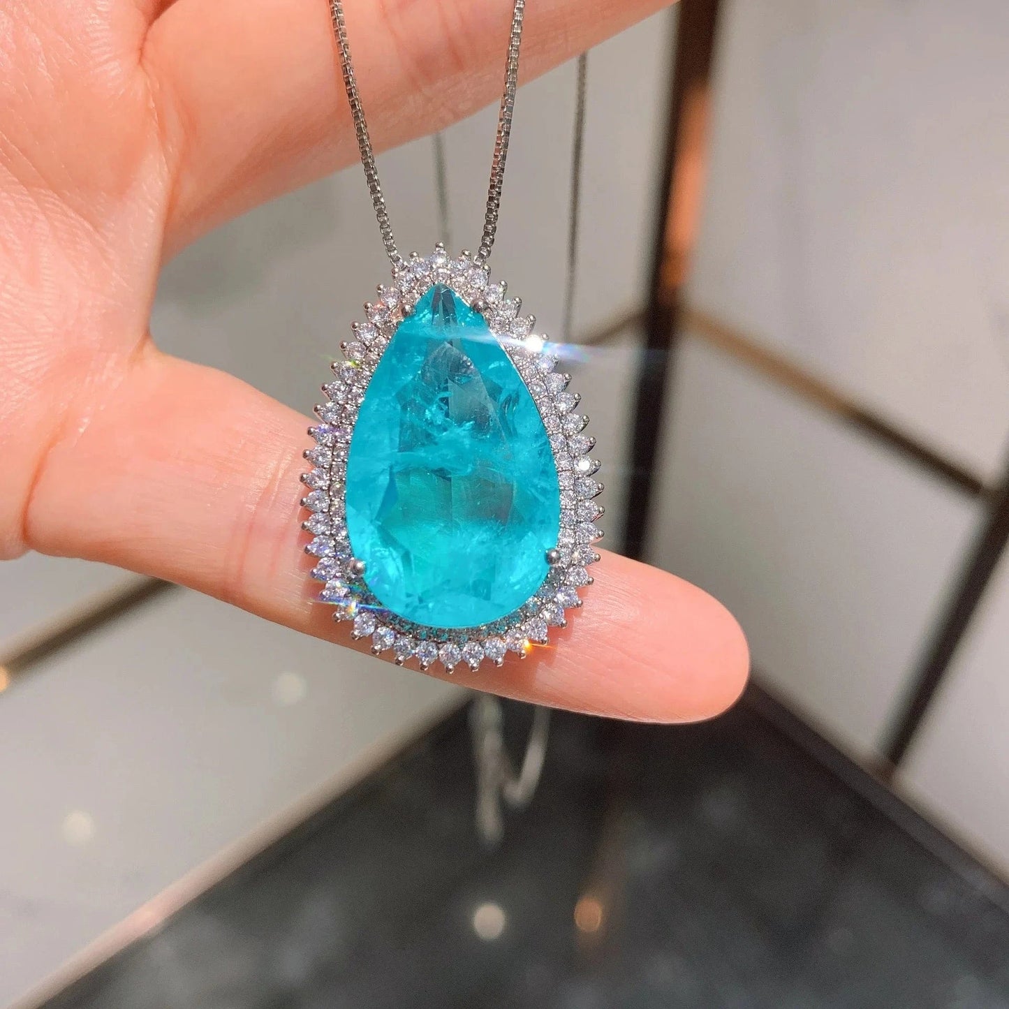 Wholesale luxury blue Brazil Fusion stone wedding party gift jewelries set