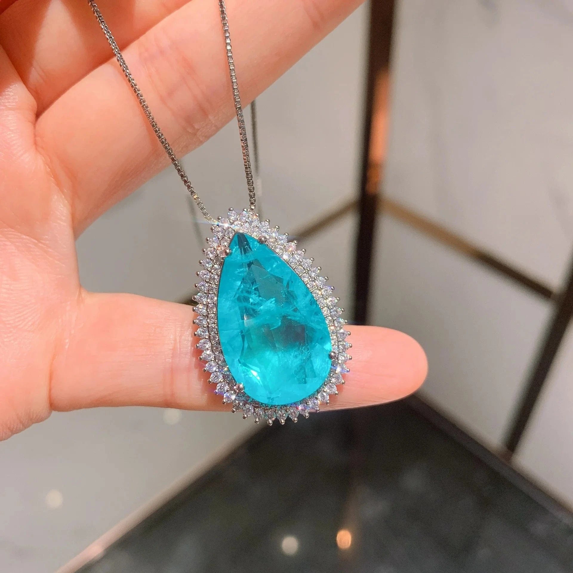 Wholesale luxury blue Brazil Fusion stone wedding party gift jewelries set