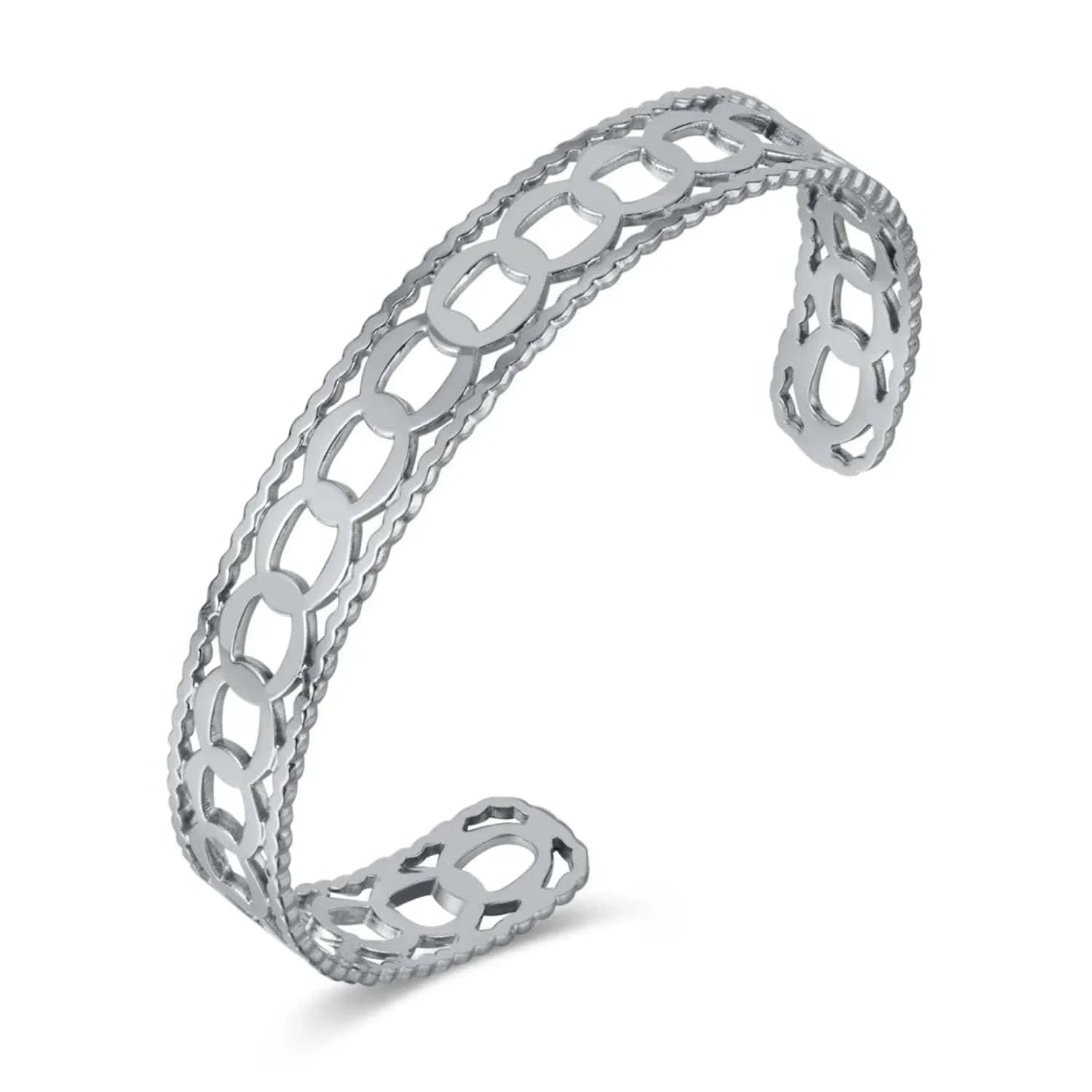 Wholesale Luxury Fashion INS Style Stainless Steel Bracelet Unisex Silver Plated Accessories Parties Weddings Engagements Gifts