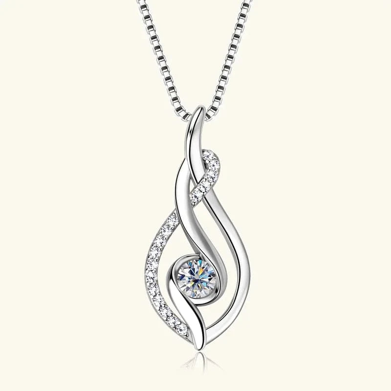 wholesale minimalist grade D 0.43ct moissanite pendant necklaces 925 sterling silver simple ice out moissanite jewelry women