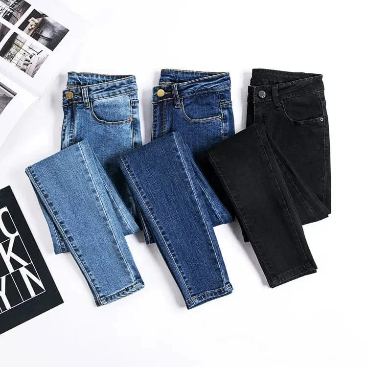 Wholesale New Fashion Women Stretch Denim Pencil Jeans Stretch Elastic Trousers Pants High Waist Lady Girls Casual Jeans