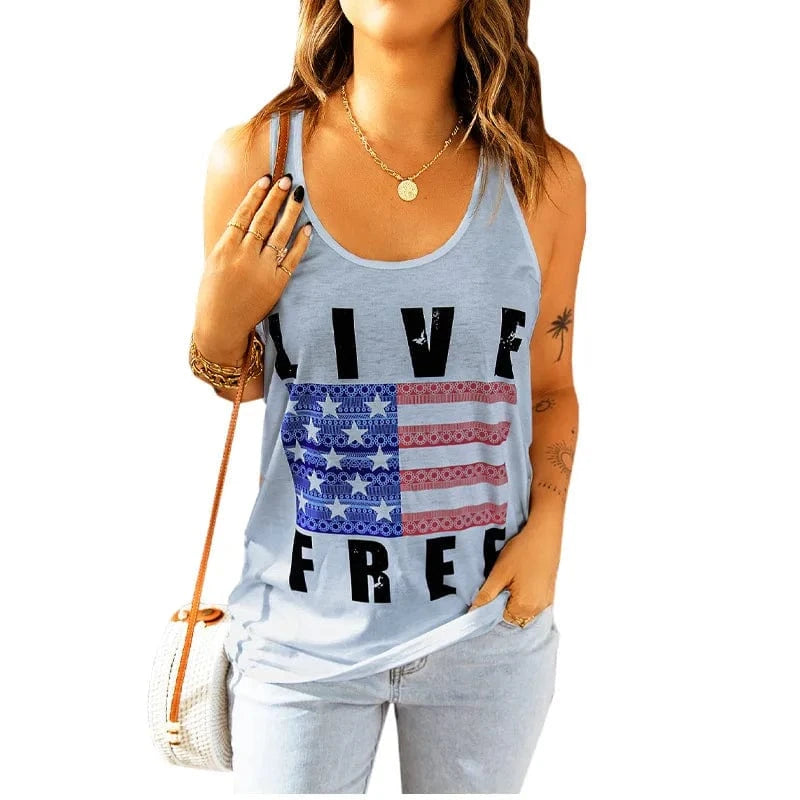 Wholesale New Hot Sale Vest Black Letter Printing Casual Loose for Women Clothing Tank Tops 2023