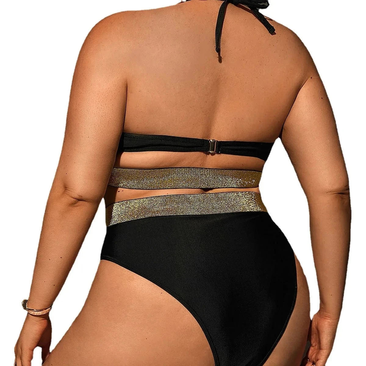 Wholesale New Plus Size Swimwear Sexy Bikini Women's 2023 New Gold Ribbon Swimwear Swimwear for Fat Women