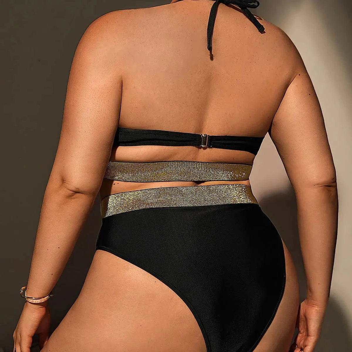 Wholesale New Plus Size Swimwear Sexy Bikini Women's 2023 New Gold Ribbon Swimwear Swimwear for Fat Women
