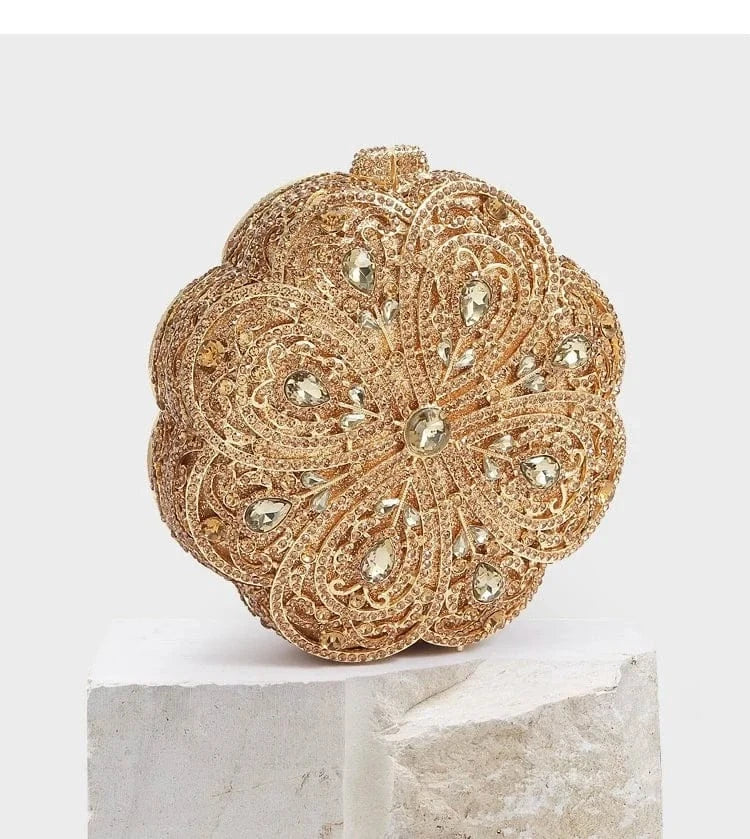 Wholesale Price 2024 Flower Clutch Bag Wedding Purse Luxury Evening Crystal Party Stone Ladies Clutches Bag for Women