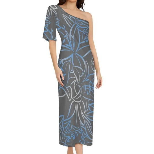 Wholesale Print Polynesian Dress Evening Wedding Party Dress Lady Elegant Plus Size Sexy Bodycon Long Samoan Dress