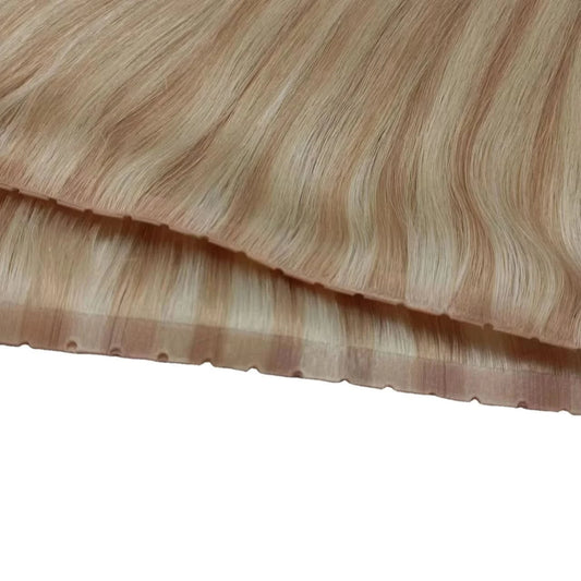 Wholesale Russian remy hair extension invisible tape in extensions ombre blonde color skin weft tape hair extension