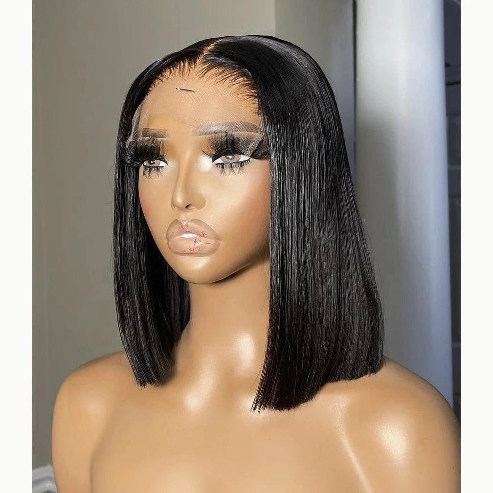 Wholesale Short Water Wave Bob HD Swiss Transparent Lace Front Wig For Black Women Natural Virgin Brazilian Human Remy Hair Wigs