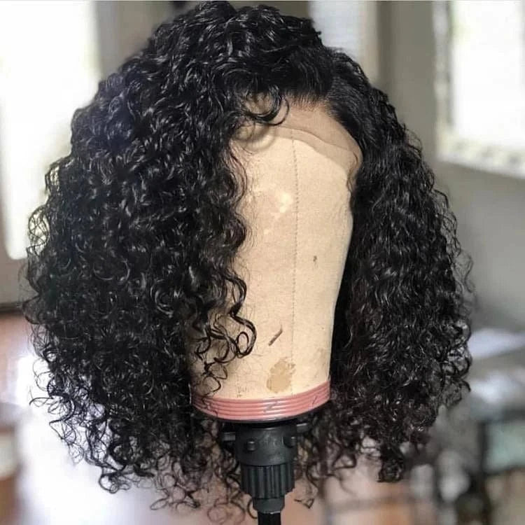 Wholesale Short Water Wave Bob HD Swiss Transparent Lace Front Wig For Black Women Natural Virgin Brazilian Human Remy Hair Wigs