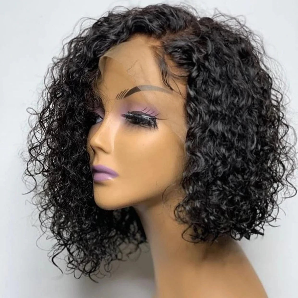 Wholesale Short Water Wave Bob HD Swiss Transparent Lace Front Wig For Black Women Natural Virgin Brazilian Human Remy Hair Wigs