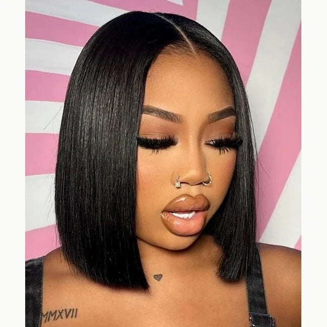 Wholesale Short Water Wave Bob HD Swiss Transparent Lace Front Wig For Black Women Natural Virgin Brazilian Human Remy Hair Wigs