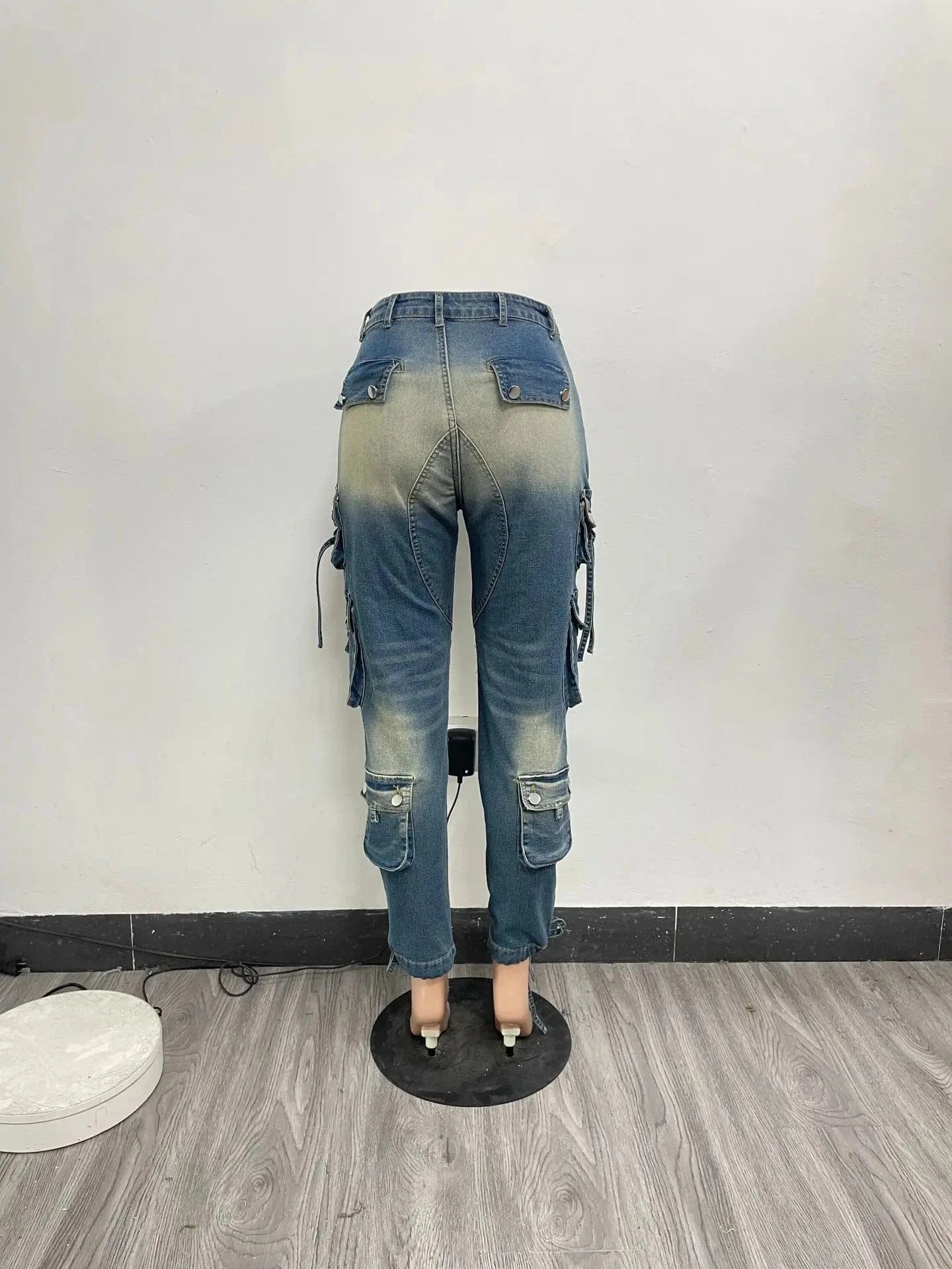 Wholesale stylish 2024 boutique S-2XL women ladies cargo trousers denim jeans pants