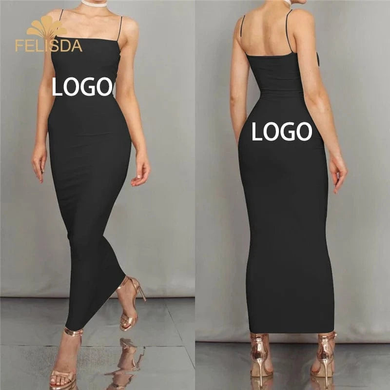 Wholesale Summer Sexy Night Club Party Dress Women Sleeveless Backless Solid Bodycon Straps Casual Dresses