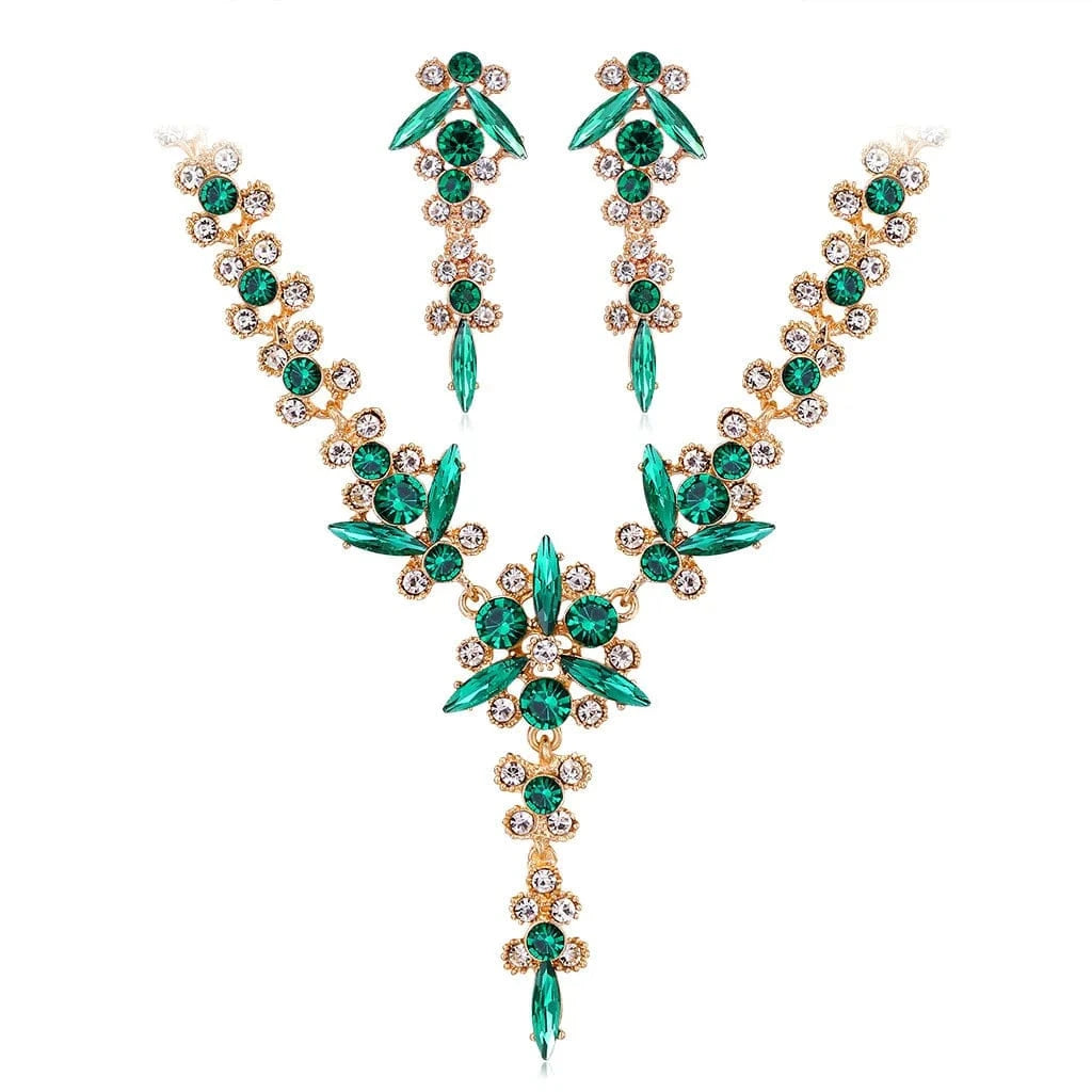 Wholesale Turquoise Squash Women Accessories Squash Blossom Statement Jewelry Set New Trendy Blue Beaded Necklace