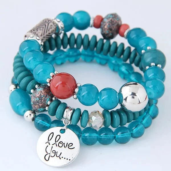 Wholesale Yoga Natural Stone Bead Wish  Bracelet  Folk-Custom Bohemia Multi-layer Charm Bracelets Set Jewelry For Women